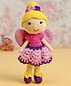 Happy Threads Crochet Fairy Doll with Wings Pink - Height 17.5 cm