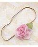 Akinos Kids Soft Rose Flower With Leaf Headband - Light Pink