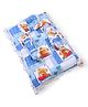 Babyhug Teddy Print Frilled Baby Bedding Set - Blue
