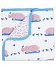 Masilo Organic Cotton Muslin Blanket For Infant/Baby's Nursery 70 x 70 cm, Lightweight & Comfortable, 0 to 2 Years- Hippo - Pink