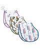 Masilo Organic Cotton Muslin 3 Piece Burp Cloth and Bib, For Infant/Baby's Everyday Essentials, 0 to 2 Years - Safari - Multicolour