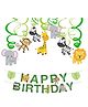 Party Propz Jungle Theme Birthday Decor Combo Set Green - Pack of 13 Items
