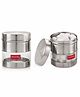 Hazel Stainless Steel Transparent Container Set of 2 Silver - 400 ml each