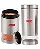 Hazel Stainless Steel Containers Set of 2 - Silver