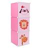 3 Compartment Storage Cabinet Animal Print - Pink
