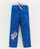 Eteenz Full Length Track Pant Text Print - Royal Blue