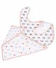 The White Cradle 100% Organic Cotton Feeding Bibs Bow & Heart Print Pack of 2 - Off White Peach