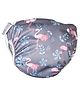 Polka Tots Reusable and Washable Baby Swim Diaper Costume With Size Adjustable Flamingo Design for 2 to 12 Months Kids - Grey