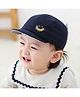 Ziory Embroidered Baby Cap Navy Blue - Diameter 46 cm-  Diameter 46 to 48 cm
