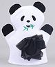 Panda Shaped Bath Glove With Loofa - Black White