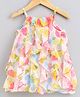 Nauti Nati Sleeveless Flower Detailed Fruit Print Dress - Multicolour