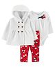 Carter's 3-Piece Holiday Little Onesie with legging & Cardigan Set - Multicolor