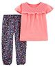 Carter's 2-Piece Jersey Tee & Pull-On Pant Set - Pink Navy Blue