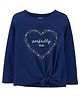 Carter's Perfectly Me Tie-Front Jersey Tee - Navy Blue