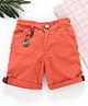 Spark Elasticated Waist Solid Shorts - Peach