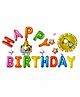 Vibgyor Vibes Happy Birthday Foil Balloons Banner with Additional Props Balloons (Color May Vary) - Pack of 20 Pieces