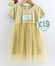 Lekeer Kids Short Sleeves Frock Sequin Embellished - Yellow