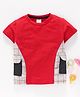 Meng Wa Half Sleeves Tee Checks Print - Red