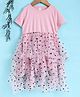 Kookie Kids Sleeveless Frock Floral Embroidery - Peach