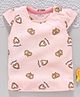 Fox Baby Short Sleeves Tee Pretzel Print - Light Pink