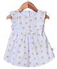 Nino Bambino 100% Organic Cotton Striped Sleeveless Flower Printed Ruffled Dress - Light Blue