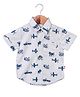 Nino Bambino 100% Organic Cotton Vehicle Printed Half Sleeves Shirt - White