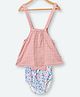 Nino Bambino 100% Organic Cotton Checkered Sleeveless Dress With Flower Printed Bloomers - Pink