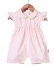 Nino Bambino 100% Organic Cotton Sleeveless Solid Peter Pan Collared Romper - Light Pink