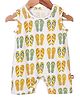 Nino Bambino 100% Organic Cotton Slipper Print Sleeveless Romper - White