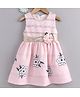 Smile Rabbit Sleeveless Frock Floral Corsage - Pink