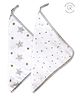 Masilo Organic Muslin Washcloths Star Print Pack of 2 - White