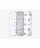 Masilo Organic Cotton Muslin 3 Piece Swaddles For Infant/Baby's,Comfortable and Lighweight, 105 x 105 cm. 0 - 2 Years - Stars - Grey