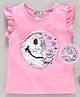 Memory Life Short Sleeves Tee 2 in 1 Design Changing Sequin Patch - Pink