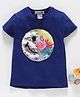 Memory Life Half Sleeves Tee 2 in 1 Design Changing Sequin Patch - Royal Blue
