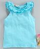 Memory Life Sleeveless Solid Colour Top - Light Blue