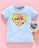 Memory Life Half Sleeves Tee 2 in 1 Design Changing Sequin Patch - Blue
