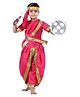 BookMyCostume Rani Laxmi Bai Jhansi ki Rani Fancy Dress Costume with Accessories - Pink & Golden