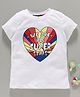 Memory Life Half Sleeves Tee Heart Print - White