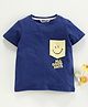 Memory Life Half Sleeves Tee Pocket Print - Blue