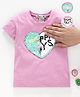Memory Life Short Sleeves Sequin Flip Top Heart Patch - Purple