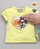 Memory Life Short Sleeves Sequin Flip Top Heart Patch - Yellow