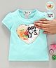 Memory Life Short Sleeves Sequin Flip Top Heart Patch - Sea Green