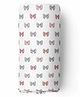 The White Cradle 100% Organic Cotton Swaddle Wrapper Bow Print  - Pink White
