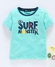 Memory Life Short Sleeves Tee Monster Print - Sea Green