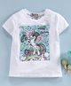 Memory Life Short Sleeves Tee Unicorn Embroidered - White
