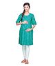 Kriti Half Sleeves Printed Maternity Kurta - Green