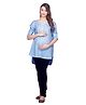 Kriti Half Sleeves Maternity Top - Light Blue