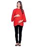 Kriti Top Three Fourth Sleeves Cotton Maternity Top - Red