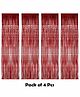Shopperskart Shimmer Curtain Decorations Red - Pack of 4