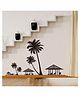 Oren Empower Beach Side Palm Tree & Resort DIY Large Wall Sticker - Black